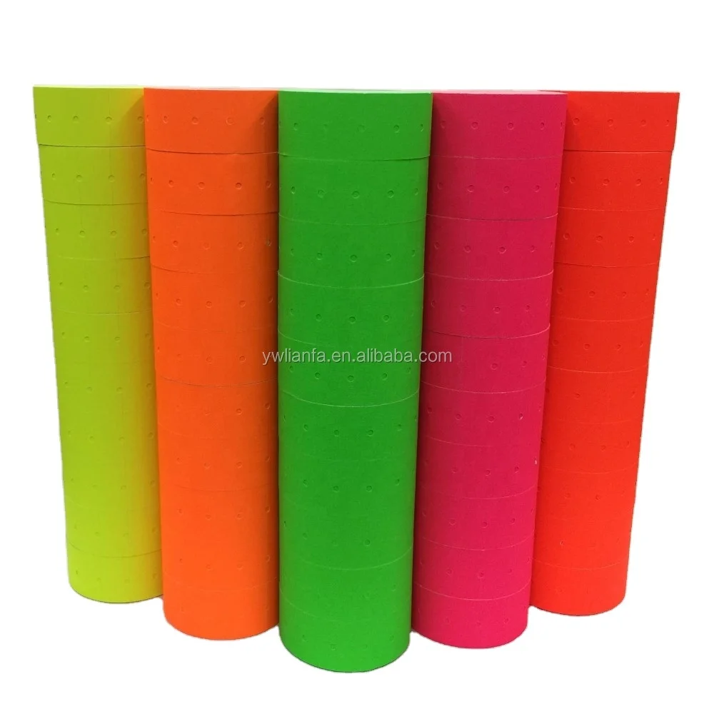 Mexico hot sale 5500 Fluorescent color price label red/green/yellow/purple/orange self adhesive supermarket tag price sticker