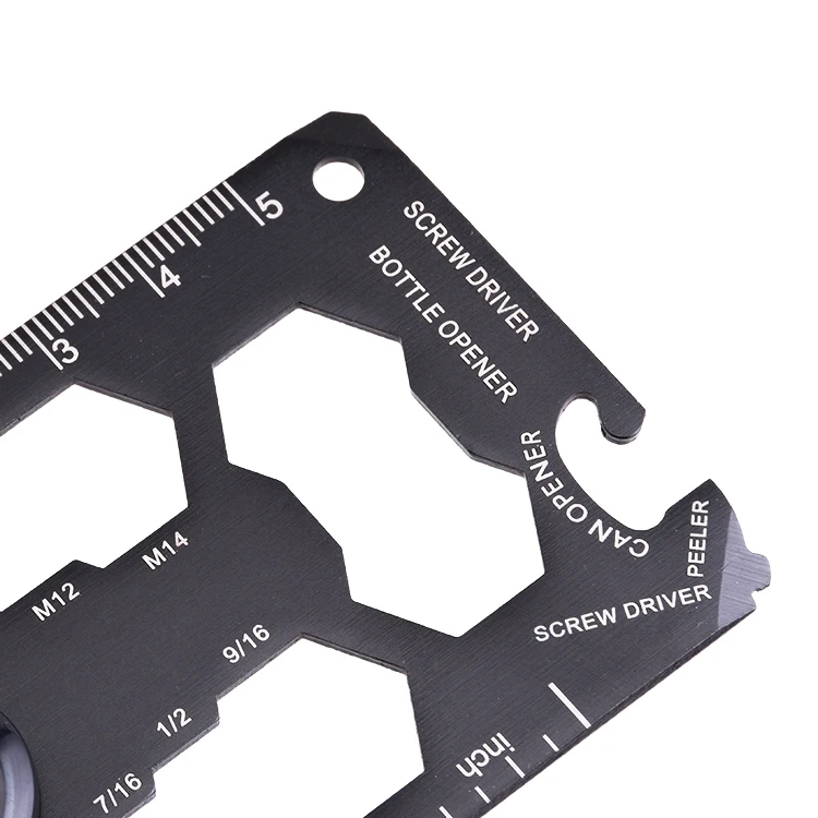 Popular 13 in 1 Pocket Bottle ABC Silica Gel Multiple Purpose Sized Tool Card LED Light Multi Credit Survival Tool Card