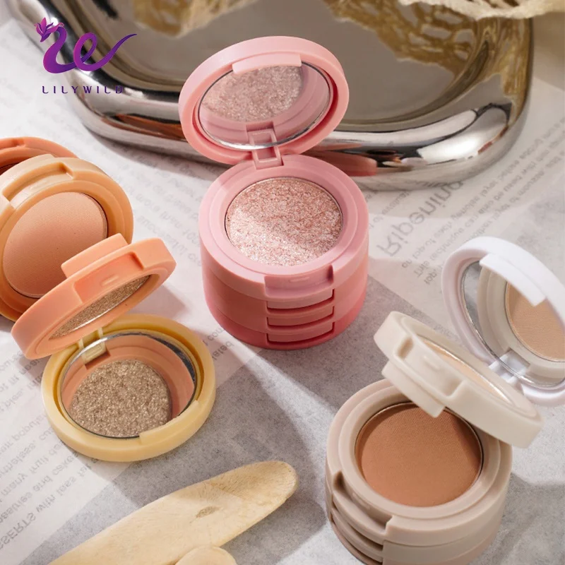 Private Label custom logo High Pigmented 4 color  Eye Shadow Mini Natural Customizable Makeup Eyeshadow Palette