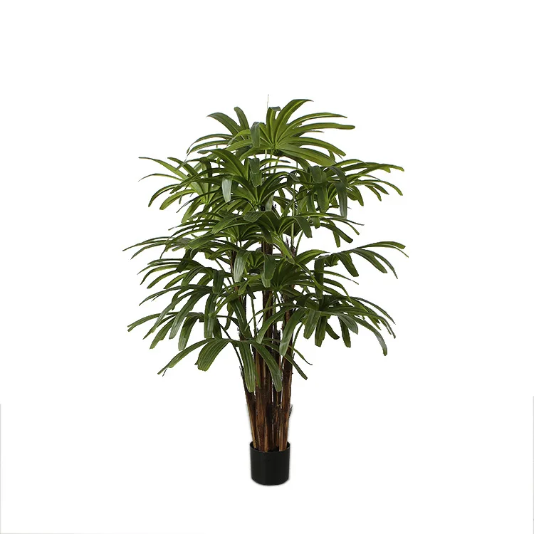 MAN 2023 Hot Selling Artificial Lady Palm Plant Pot 1.4M Lady Palm Plant Simulation Indoor Home Decoration Bonsai