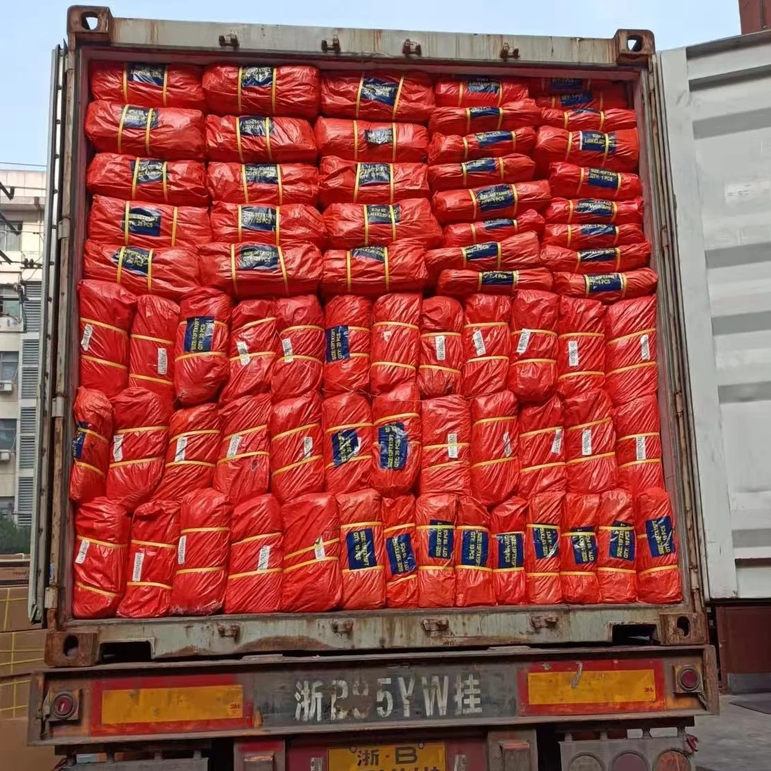 PE Tarpaulin Orange Color Somalia Market 100GSM New Material Waterproof Outside Cover Rain Cover Widely Usage