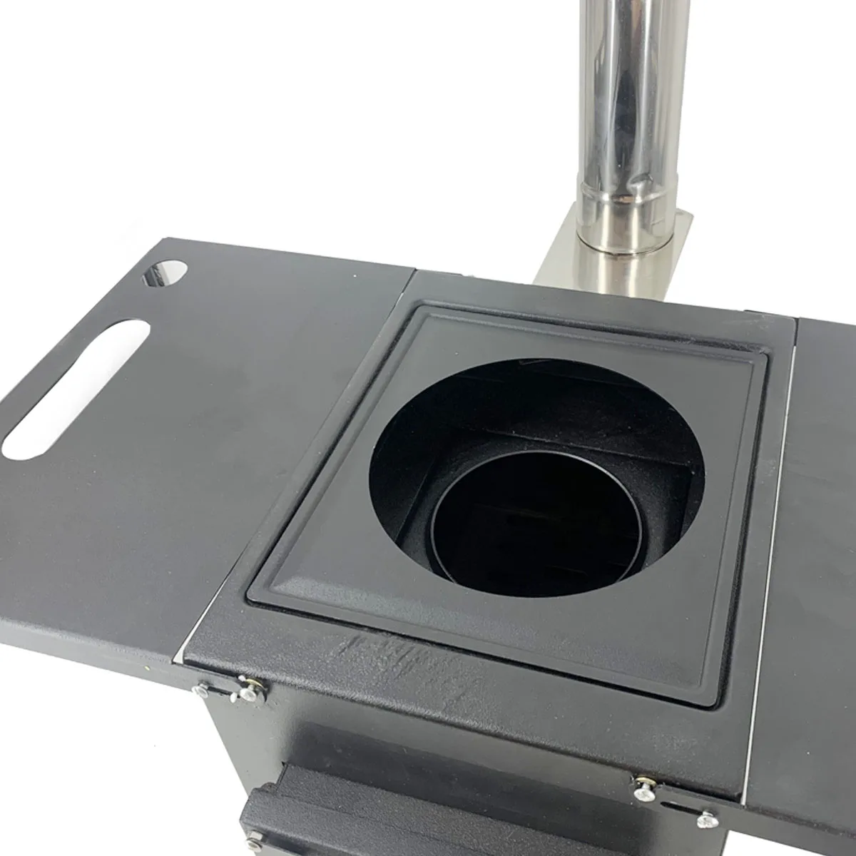 Wholesale Portable Carbon Steel Furnace Door Window Folding Home Camping Outdoor Wood Burning Stove