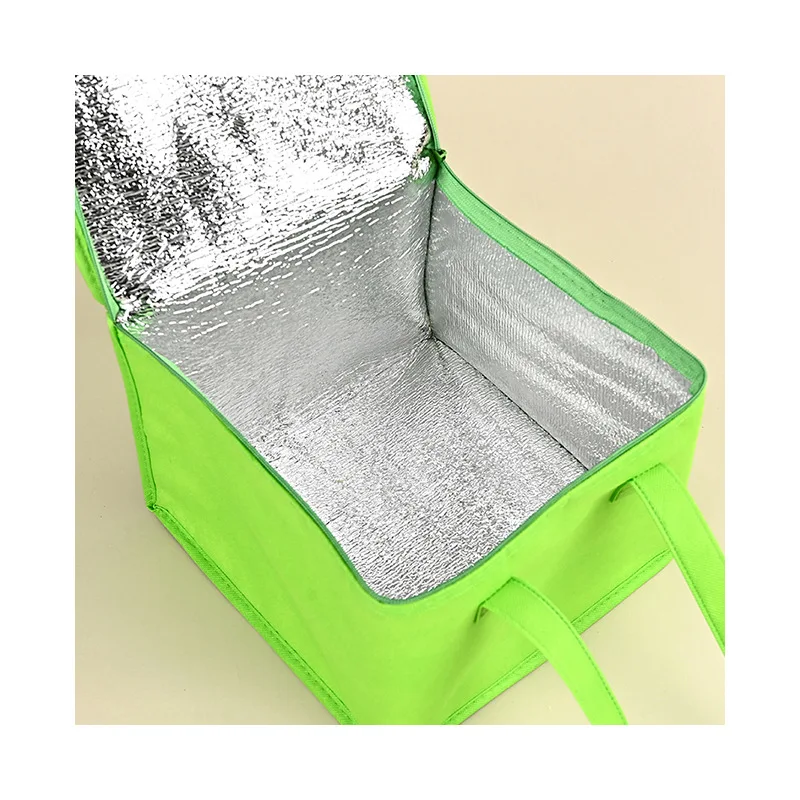 China Manufacture aluminium foil portable delivery foldable non woven cooler bag ice pizza lunch food delivery warm bags