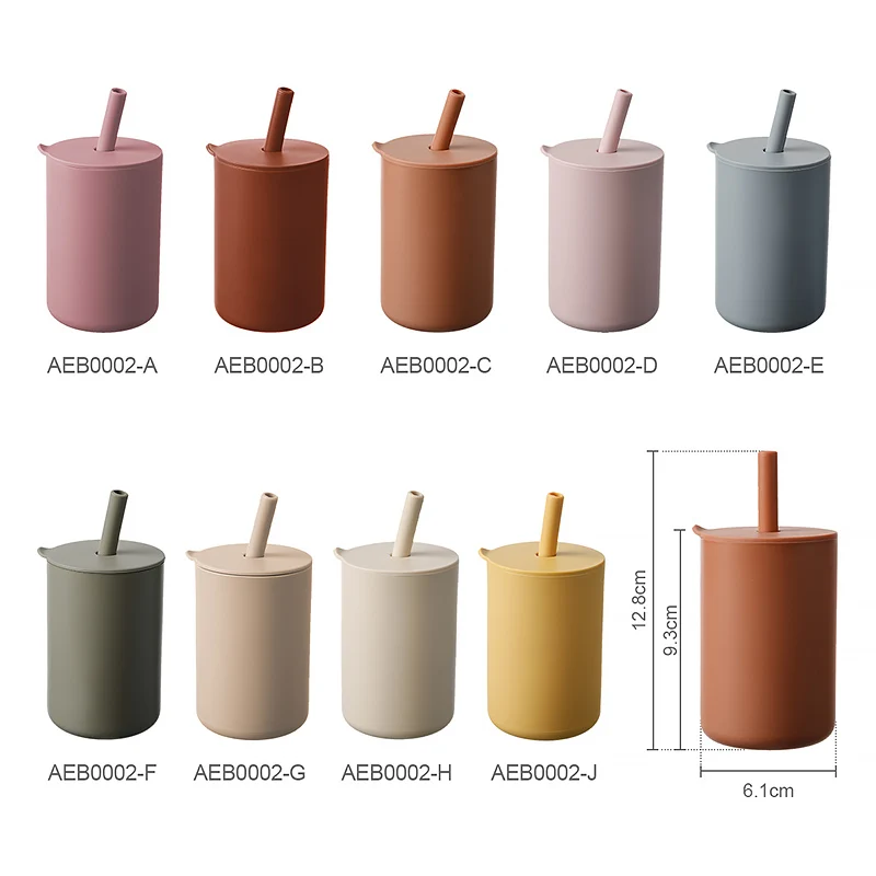 Детская мягкая чашка для воды с рисунком животного, без БФА, силиконовая тренировочная чашка с крышкой