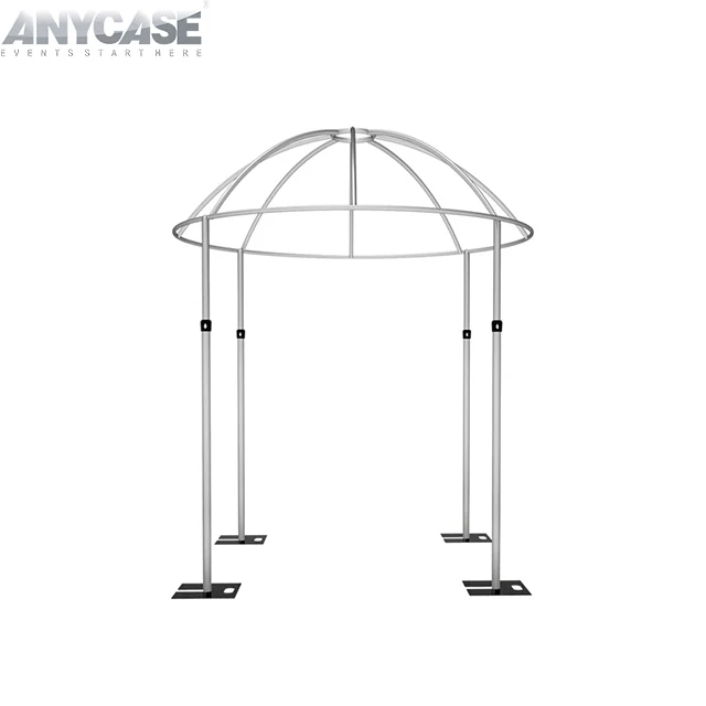 White Curtains Aluminum Pipes Round 10ft Wedding Decoration Adjustable Round Curved Pipe and Drapes for Events