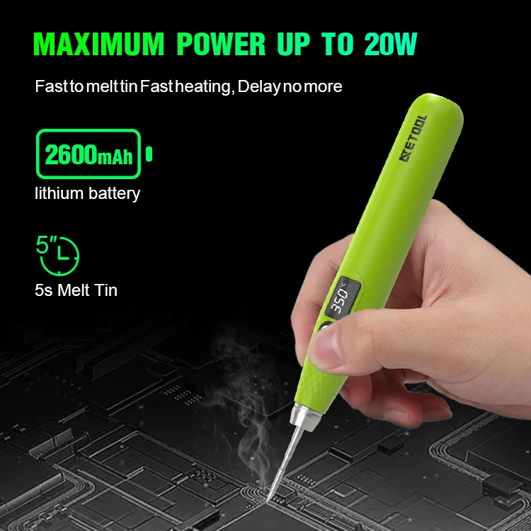 USB-C soldering iron pen AE710D built-in battery 18650 easy to disassemble and replace