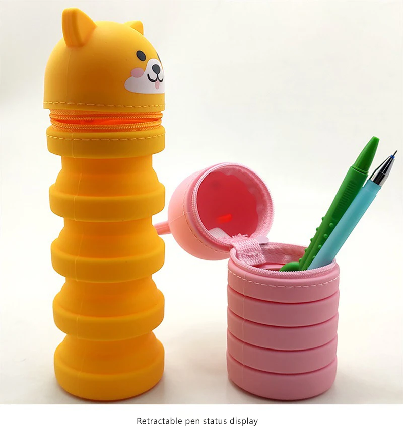 Wholesale Pencil Pouch School Pencil Case Multifunctional Pen Bag Collapsible Silicone Pen Case
