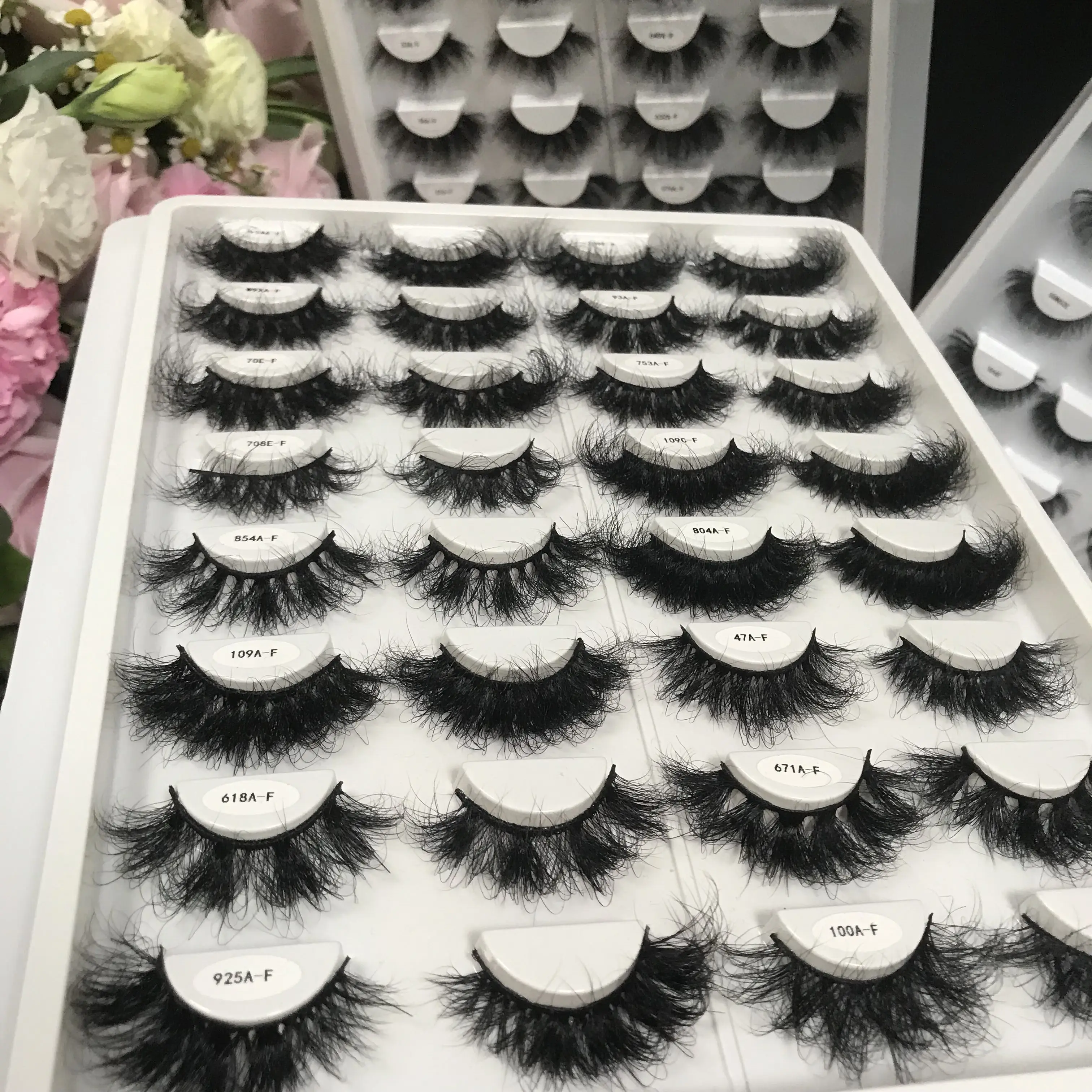 wholesale Private Label 5d fluffy russian lashes strip 3d faux mink 15mm russian lashes d curly natural false mink eyelashes