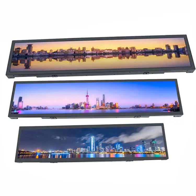 19/21/24/28//29/36/43/46/ inch lcd screen stretched bar digital shelf display/edge display/wide lcd panel sign