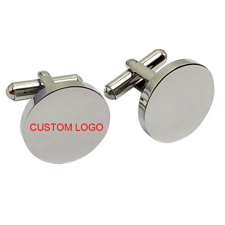 Cufflinks Button Custom Your Own Logo Tie Silver Cuff Link Sets Zinc Alloy Blank Car Metal Silver Men Cufflinks