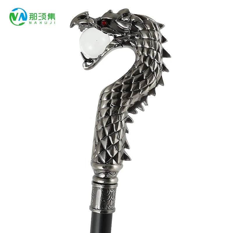 Fashion scepter Man Party Decorative Walking Cane Men Luxury Walking Stick Elegant Big dragon head crystal ball Handle wand