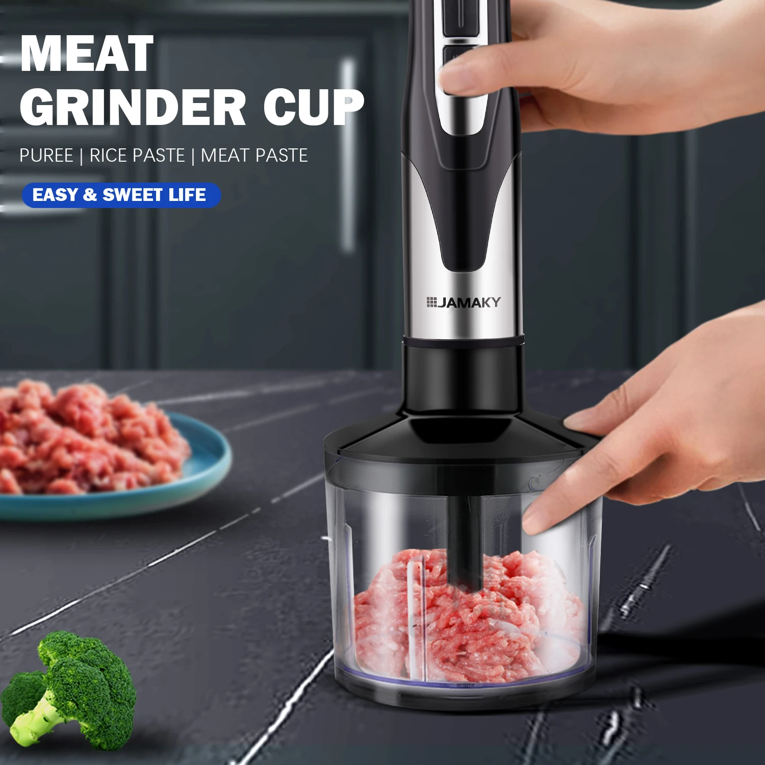 JMK Hot 4 in 1 blender set Electric Food Mixer Blender in Kitchen 2000W Electric Hand  For Household Mixer for meat