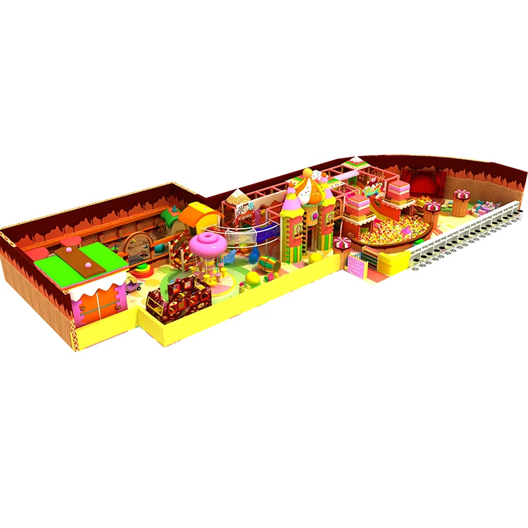 Commercial entertainment kids soft indoor playground equipment with trampoline