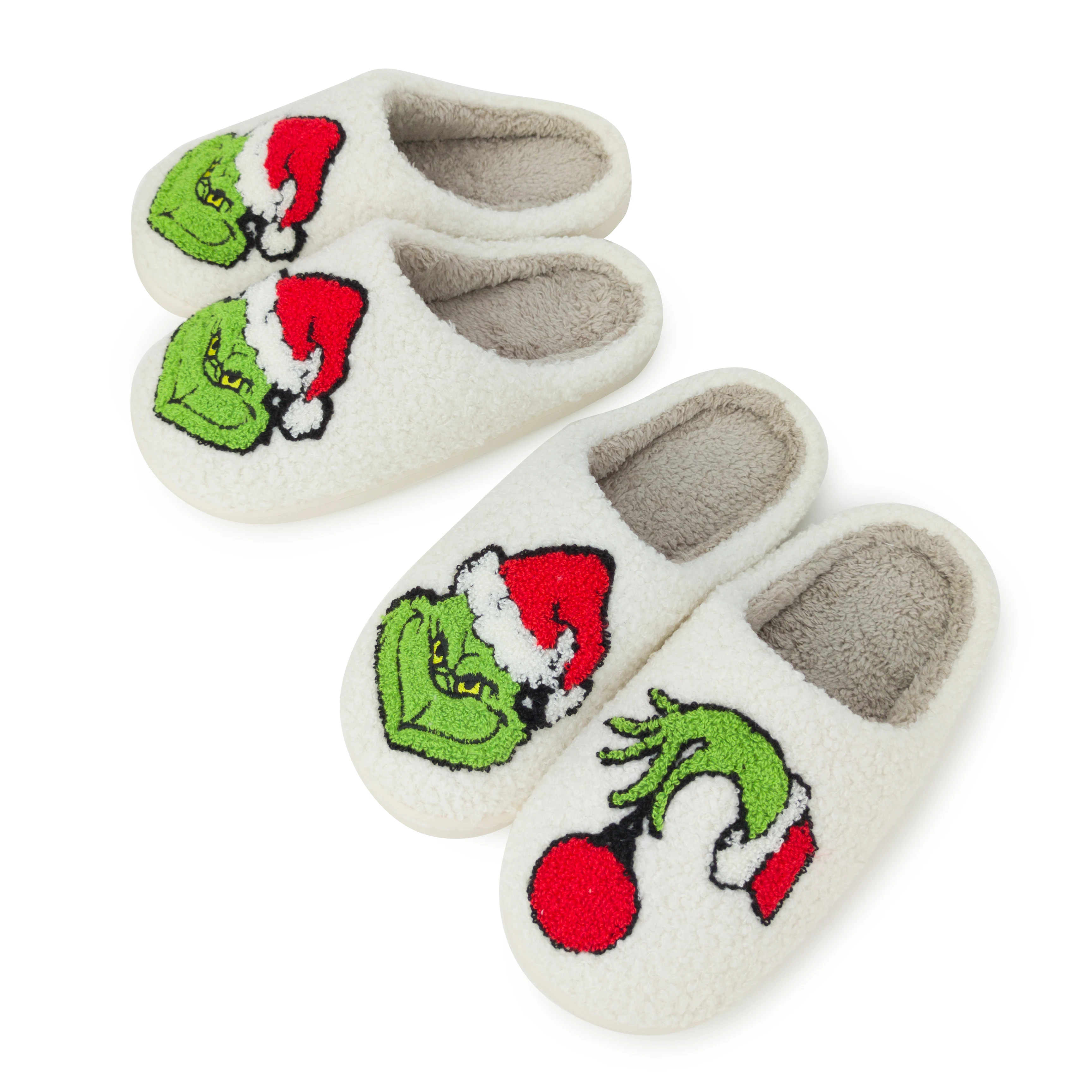 Christmas Wholesale Smile Face Pattern Slippers Women Winter Indoor Flat Warm Happy Face House Slides Cute Smile Slippers