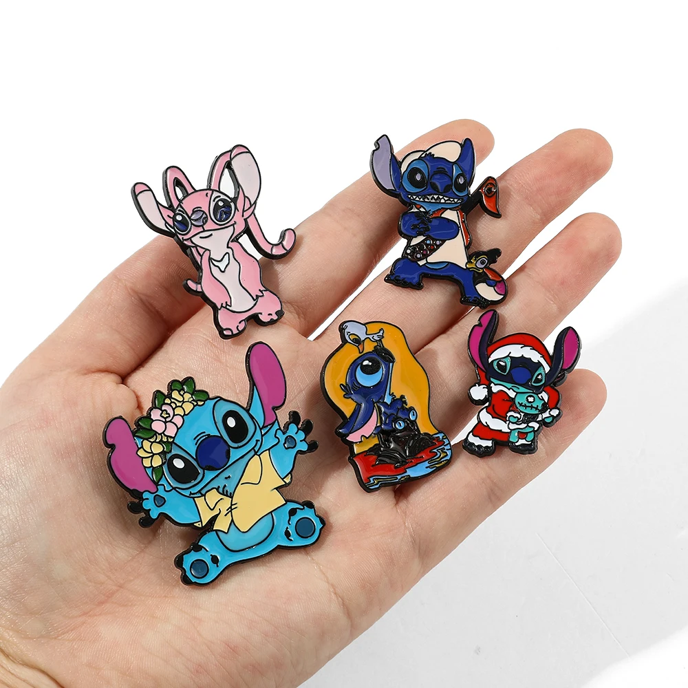 Halloween Cartoon Stitch Brooch Spoof Pin Metal Badge Best Gift For Girls Schoolbag Funny All Saints Day Decoration