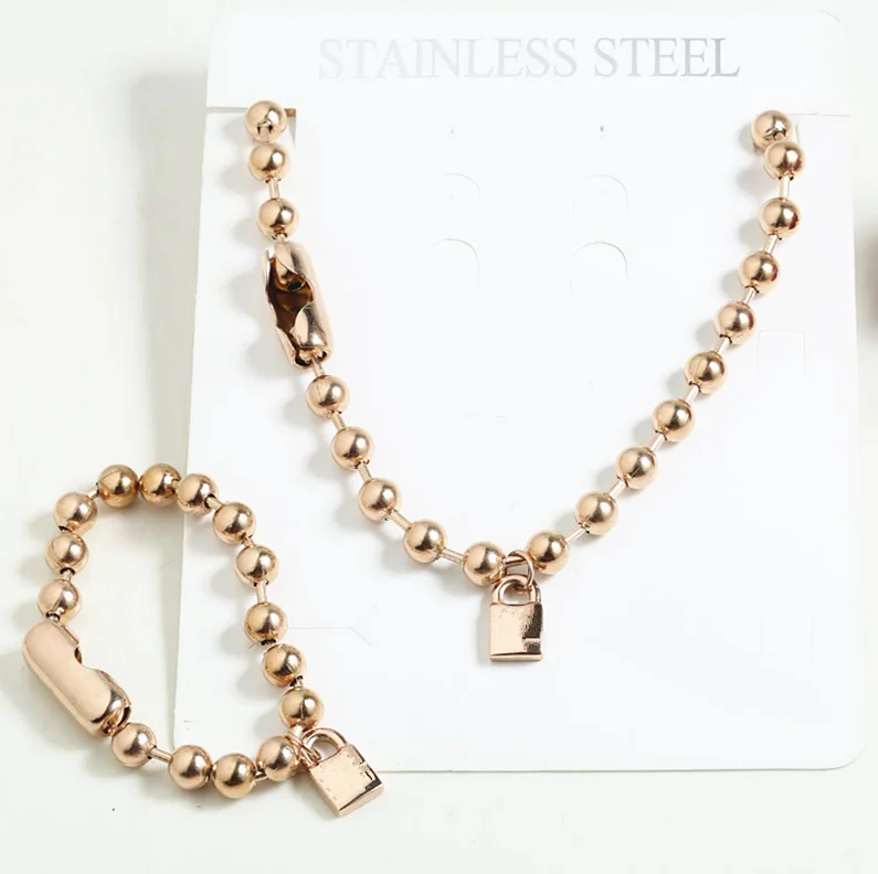 ask for U Catalog n Pendant O Necklace Beads Bracelet Fashion joyeria Jewelry set top quality 316L key Lock de 50