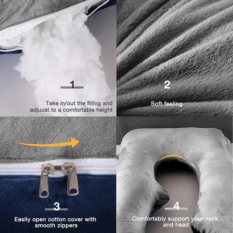 High Quality Customized J Shaped Body pregnancy pillow multi functional for Sleeping