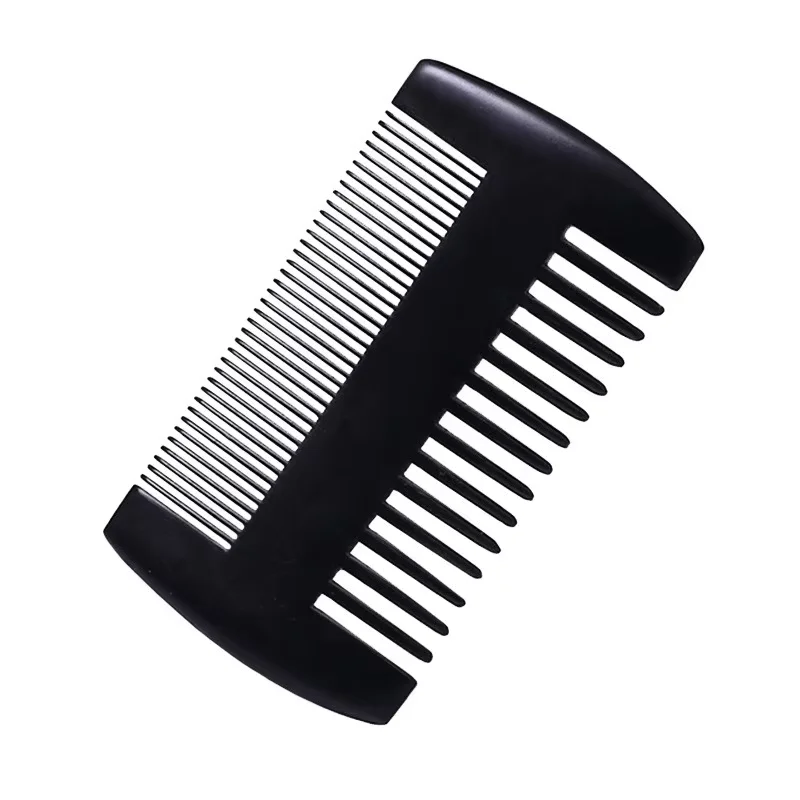 Natural Hair Styling Tool Oil Head Brush Wide & Fine Tooth Pocket Beard Double Sided Comb/ Comb Wooden with Leather Case