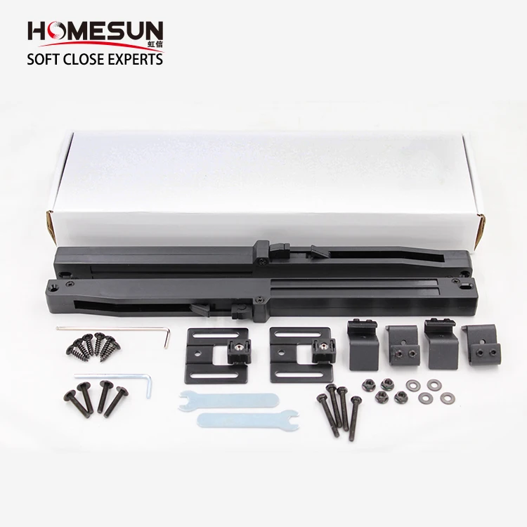 Soft closing mechanism for sliding wood barn door