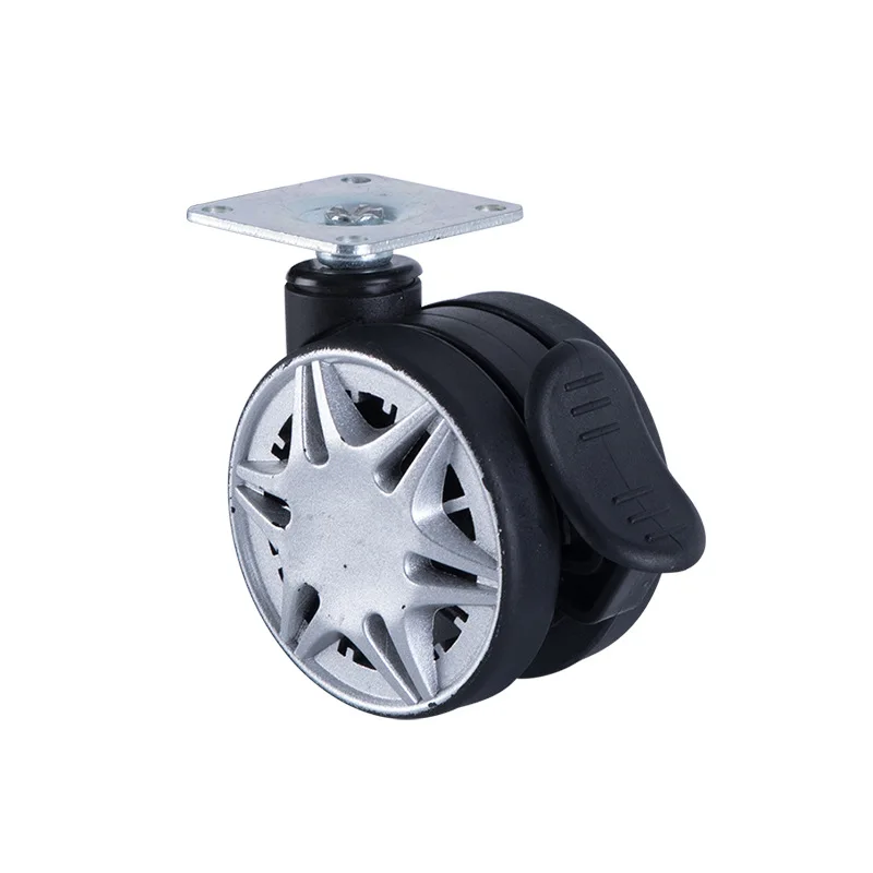 2.5 Inch 65MM Furniture Caster TPE Double Wheels Swivel Castor With Plate/Brake
