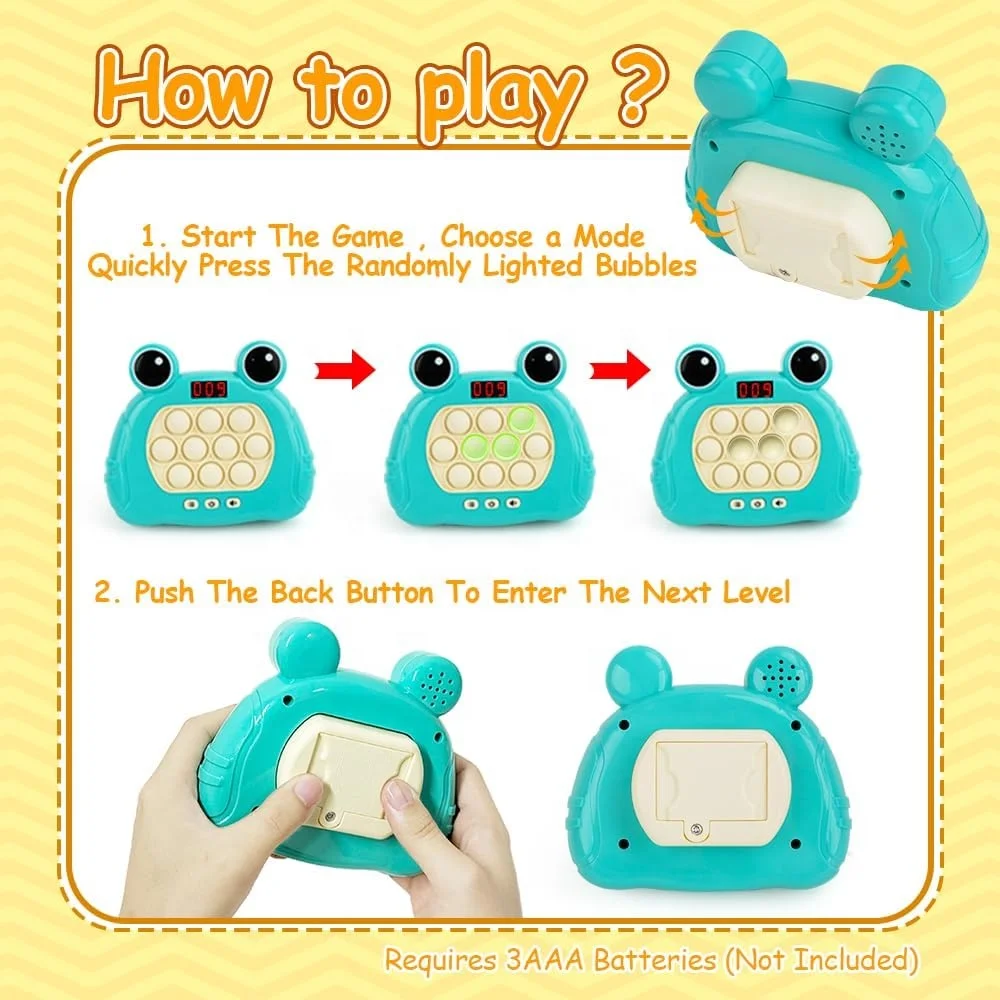 For Gift 6 Models Version with Game Clearance LED Screen Handheld Puzzle Game Fast Push Press Bubble Game Sensory Fidget Toys