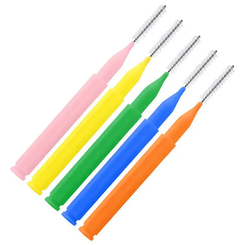 High Quality Interdental Proximal Brush Stainless Steel Wire Dupont Bristle Interdental Brush