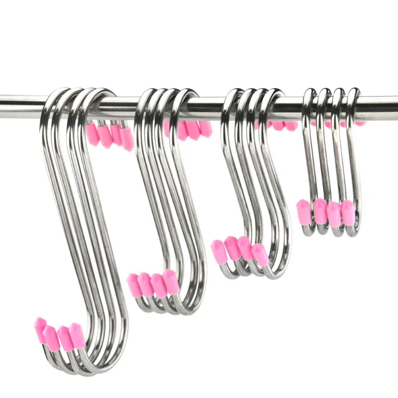 Safety Anti-rust S Shaped Hooks Stainless Steel Metal Hangers Hanging Hooks for Kitchen, Work Shop, Bathroom, Garden