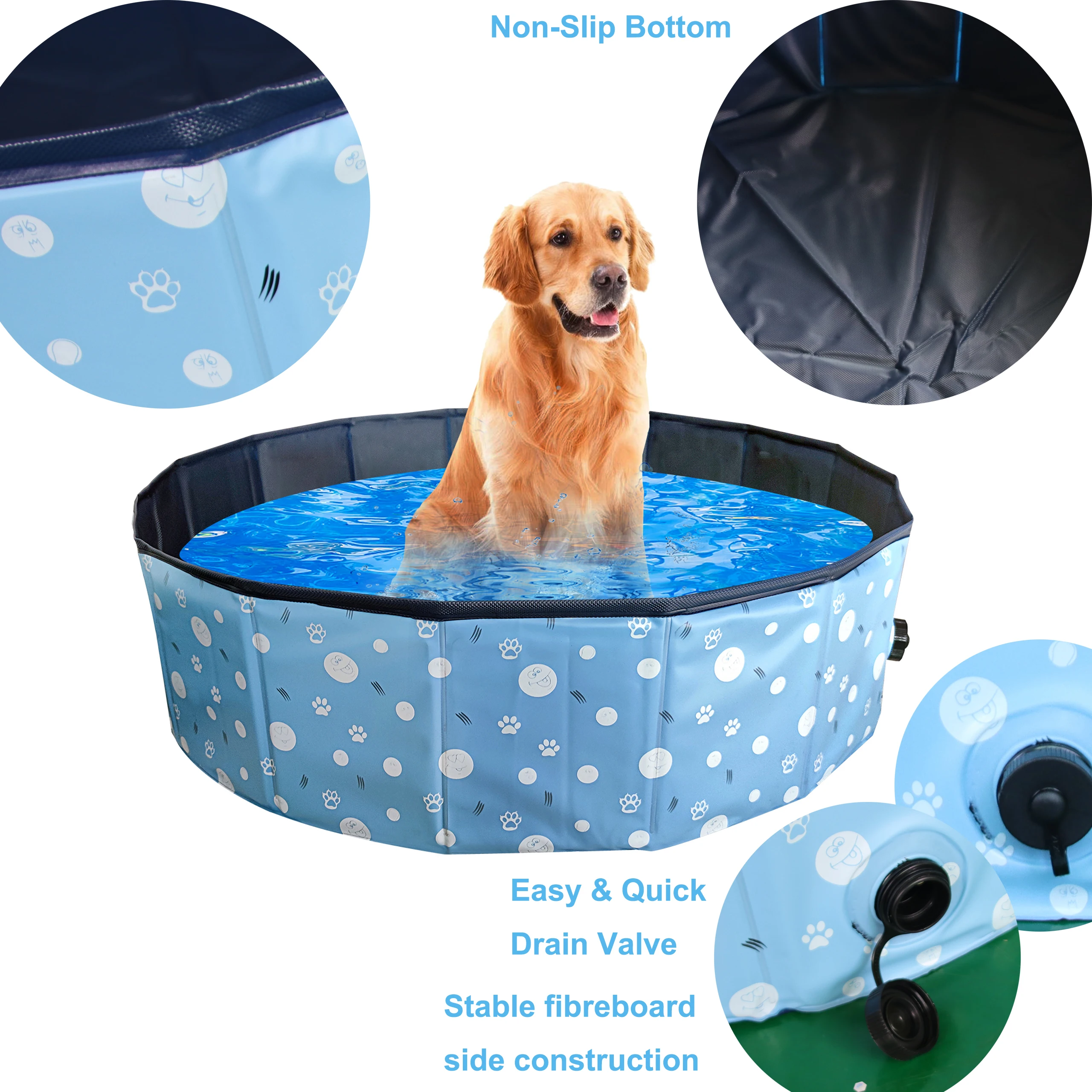 Folding pet pool factory supply dog cleaning bath play pool summer pet play Dog Shower & Bath Accessories