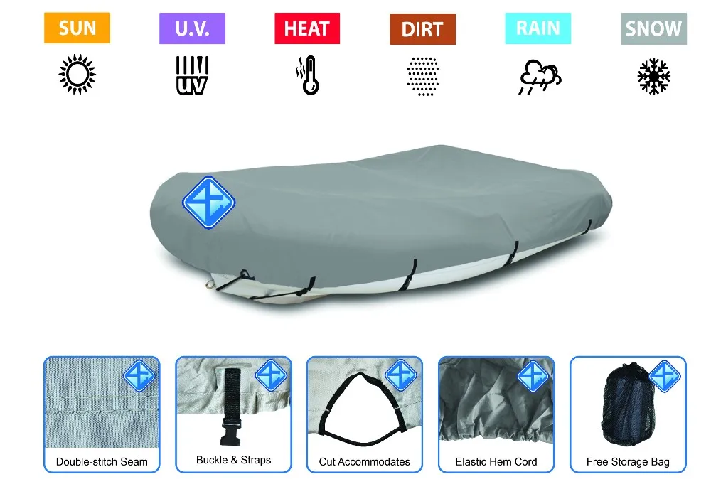 300D морской класс полиэстер холст трейлерный универсальный чехол для лодки