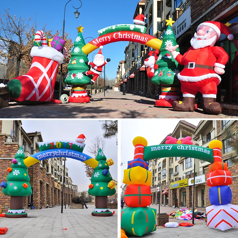 CATC Christmas Pvc Inflatable Arch Gonflable Entrance Gate for Party Events Inflable Decorative Gifts Archway