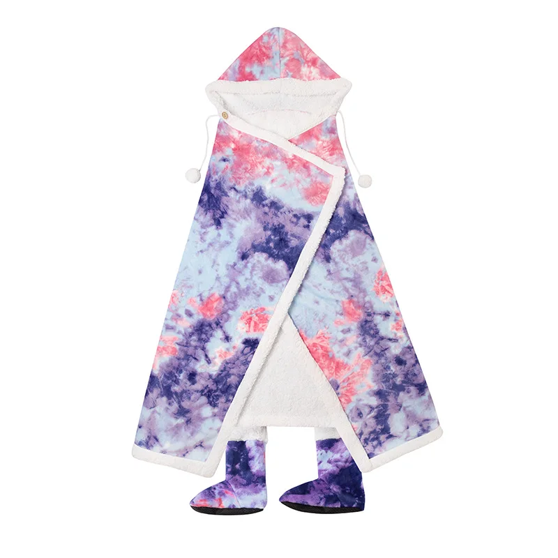 Wearable Winter Blanket Double layer Extra Soft Super Warm Shawl Women Plush Throw Blanket