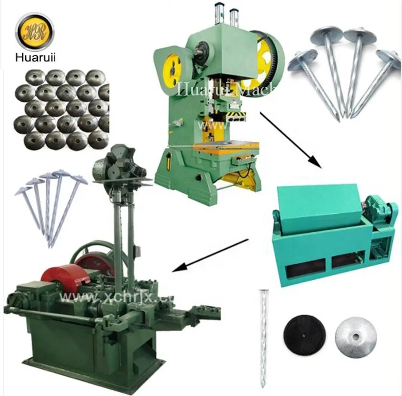 Complete Roofing Nail Production Line for Roofing Nail Manufacturer Zinc Galvanized Roofing Nail Plant Machine Set