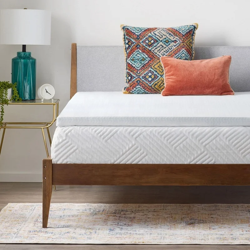 2 3 4 Inch Twin Queen Washable Breathable Microfiber Mattress Pad Memory Foam Bed Mattress Topper -Non Slip Keeps Topper Clean