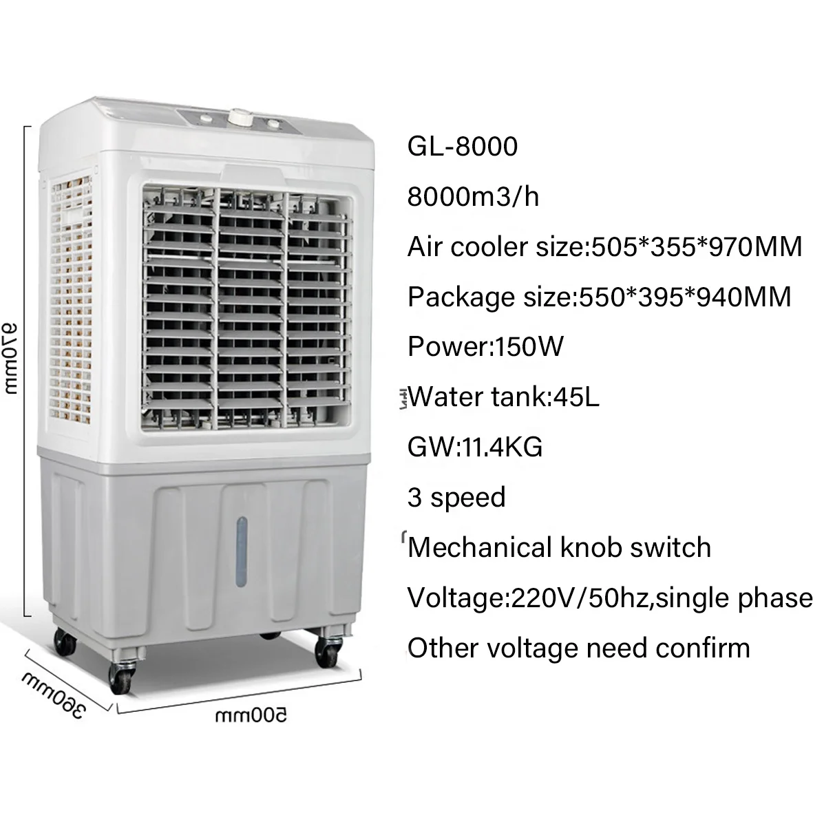 Portable Indoor Room Air Conditioner Wholesale Electric Garage Use Air Cooler Chilled Air Fan Cooling Fan