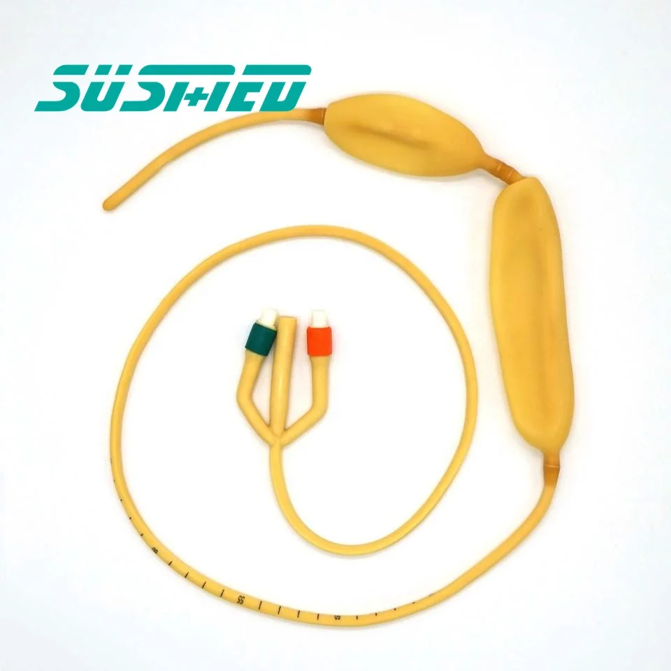 Strong Durable and Reusable Medical Latex Stomach Tube 3 Way Double Balloon Stomach Catheter Quality Medical and Sterile