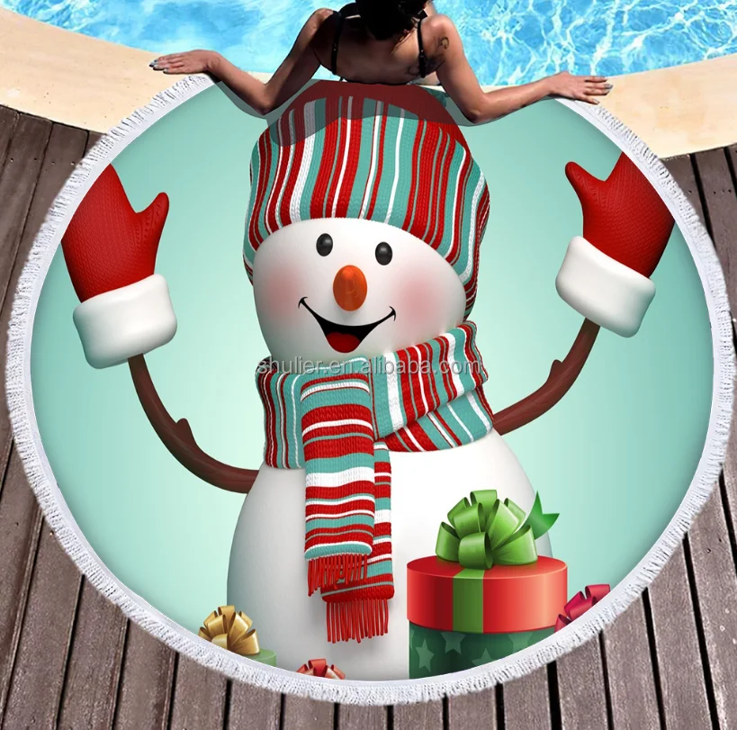 Customizable Microfiber Beach Towel with round Tassel Breathable and Absorbent Featuring Custom Design for Home