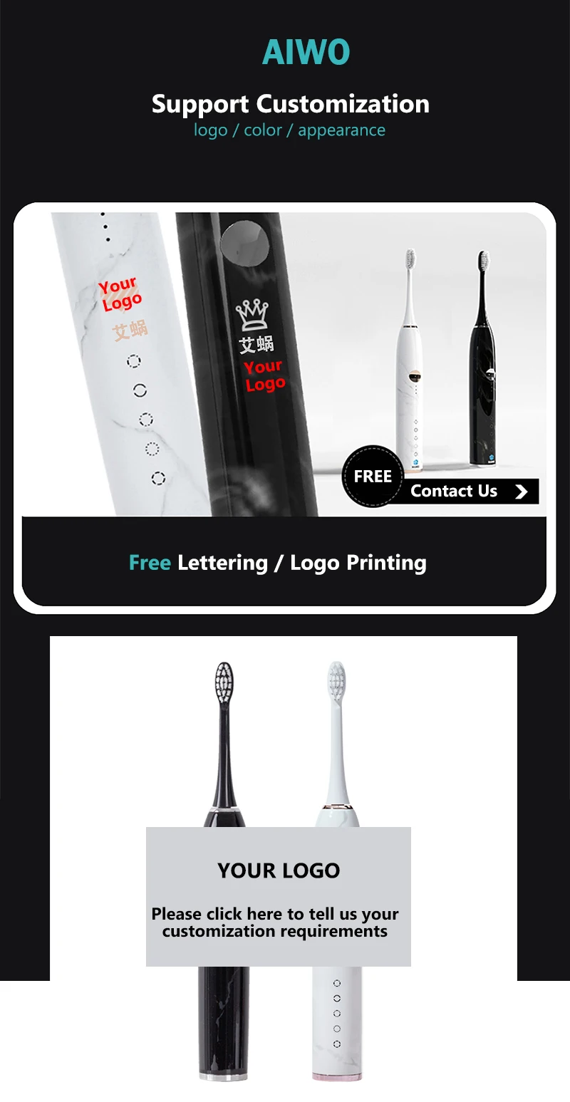 Amazon Wholesale Oral Care Super Soft Electric Toothbrush With 5 Mode Accept Customized Logo&Color