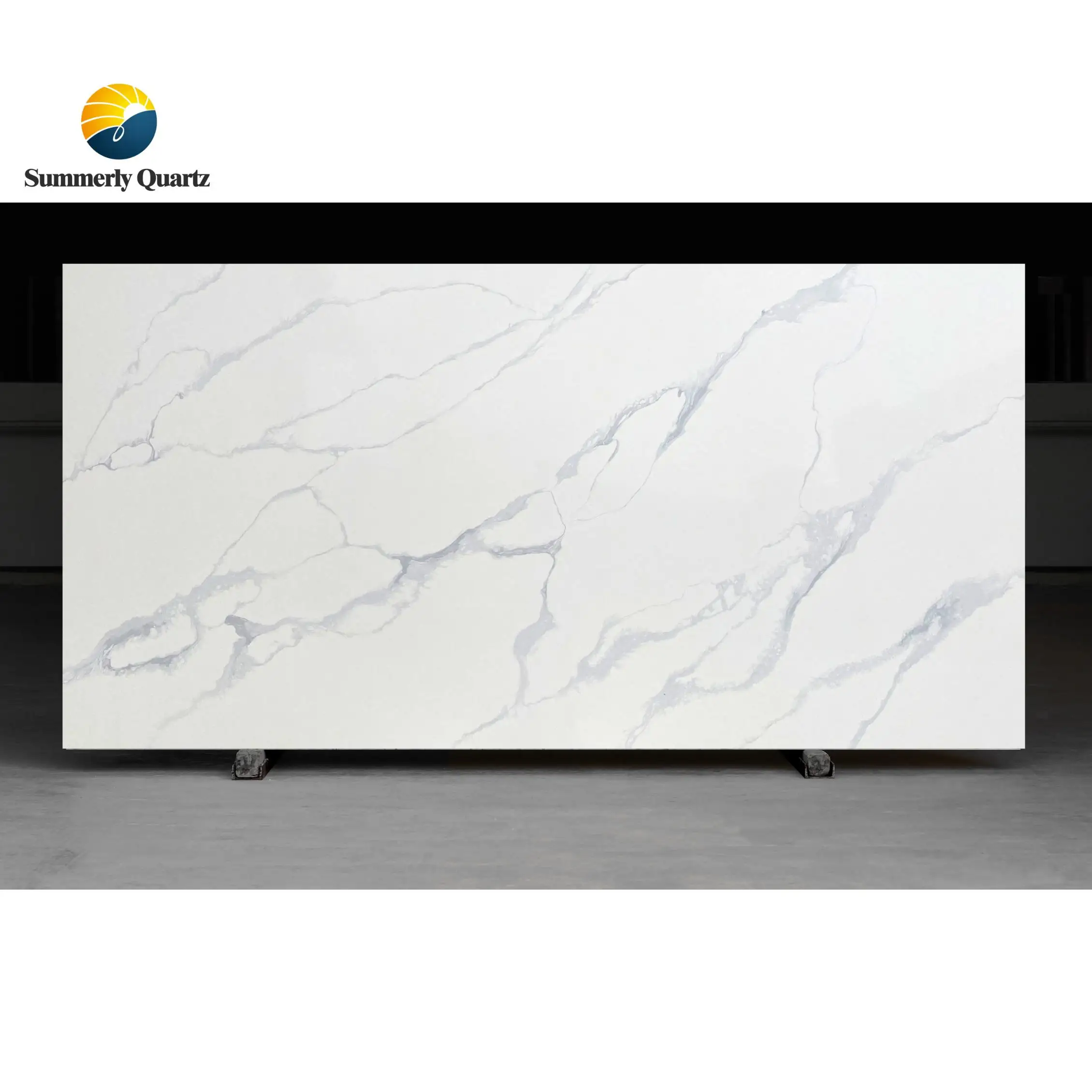 Factory wholesale  calacatta  quartz stone slab  white vein artificial quartz  stone countertop for kitchen island council table