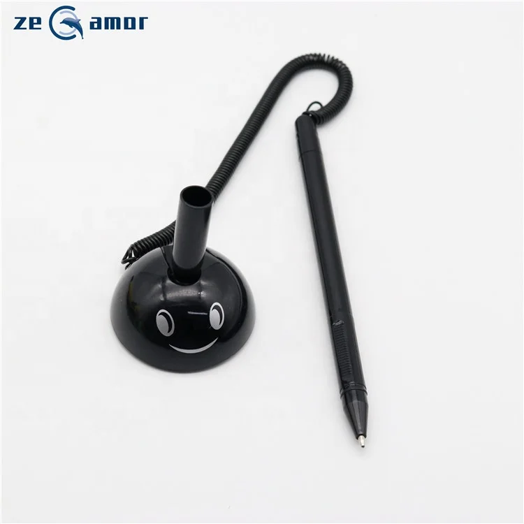 Zeamor Logo Customization Bank Counter Desk Stand Pens Stick In Hotel Table Pen With Chain