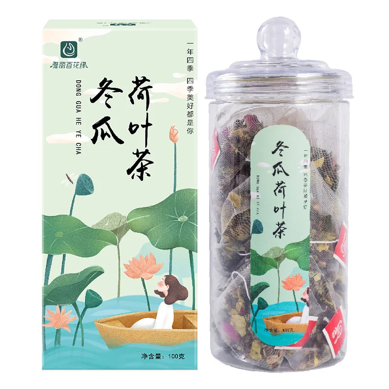 Wholesale white gourd lotus leaf combination tea triangle bag tea bag wholesale 1 can / 20 bags