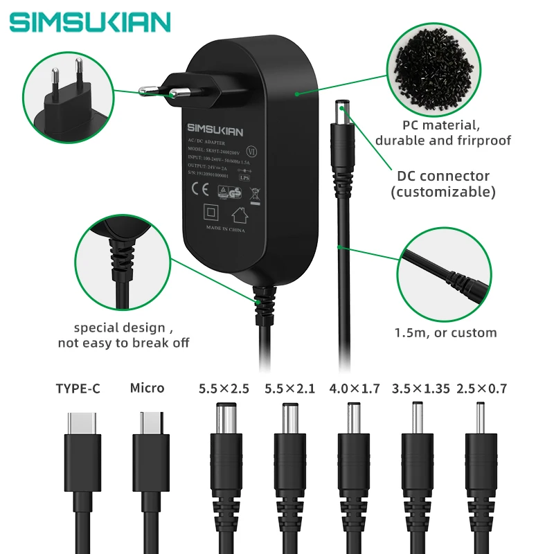multi country power adapter 12v 4a 24V 400MA WALL ADAPTER intertek adapters