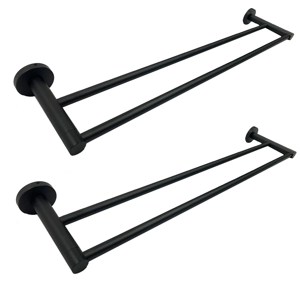 Fyeer Towel Bar Tissue Holder Robe Hook Black and Gold Bathroom Accessory Set Black Brass Hot Cold Bath Taps Bathroom Shower Set