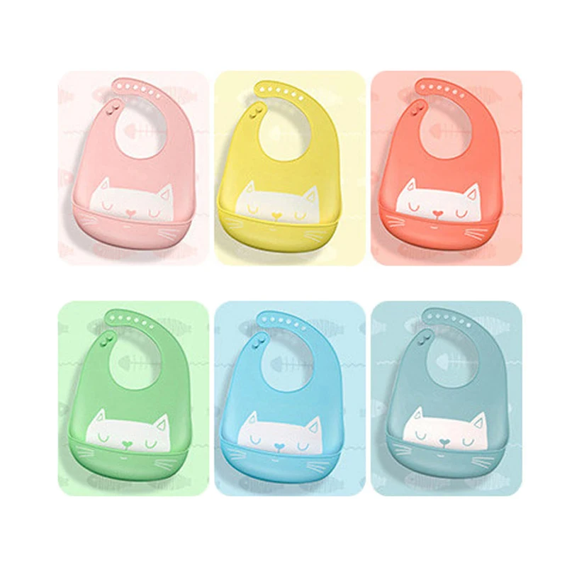 Wholesale Bpa Free Silicone Baby Bibs Cotton Waterproof Custom Printed Oem Blank Silicone Baby Bib