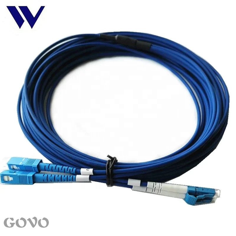 GOVO Armored Patch cord Duplex Mini Armored Fiber Optic Patchcord 10M
