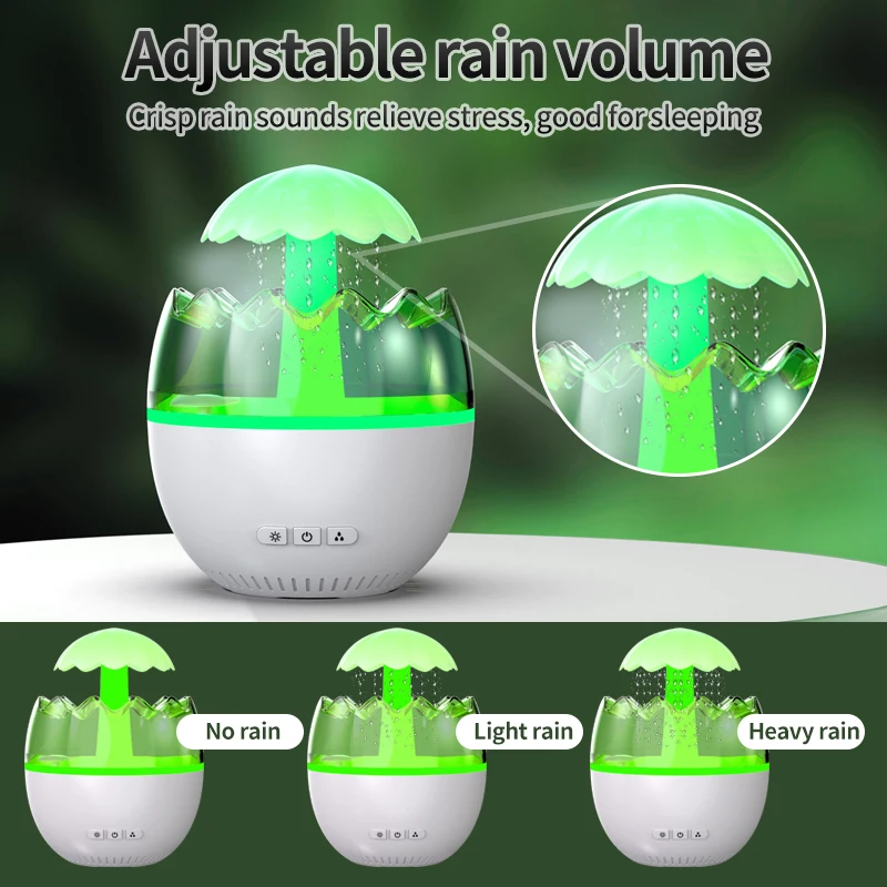 New Unique Products Smart Home Appliances Fogger Mist Maker Ultrasonic Rain Mushroom Air Humidifier With Colorful Led Light