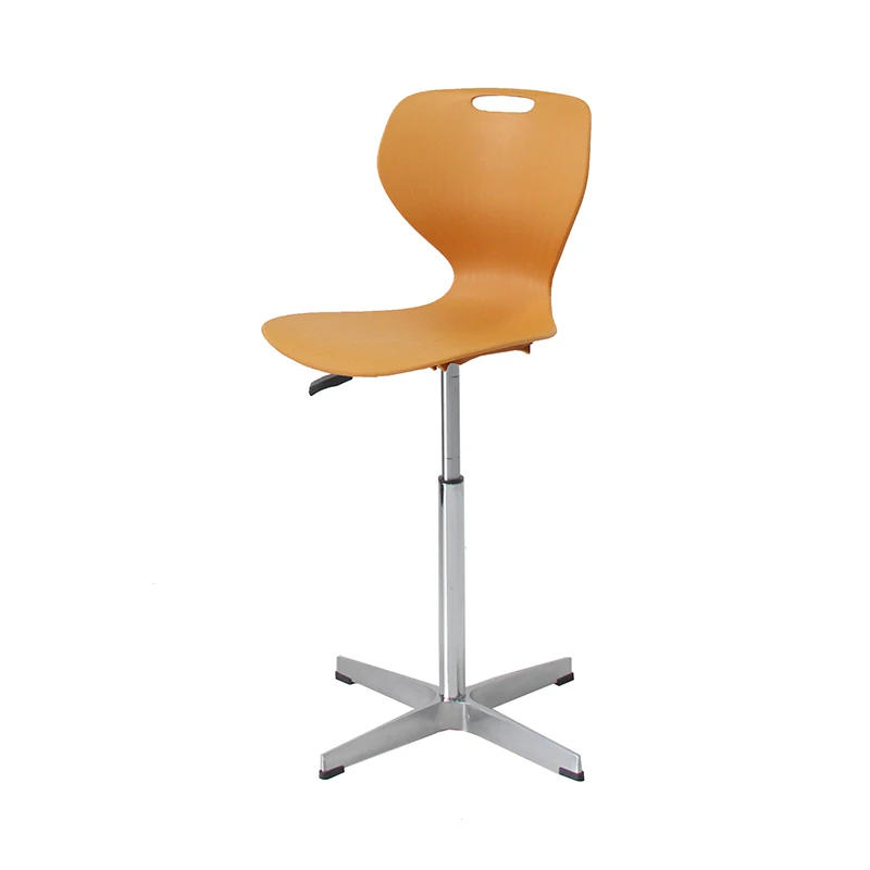 high quality one piece injection mold PP seat office school lab swivel height adjustable chair