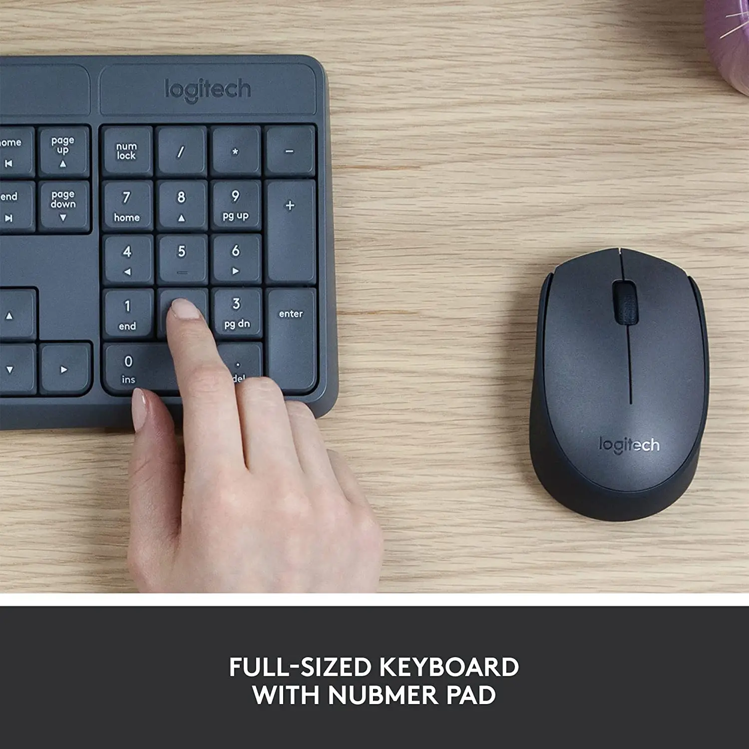 Logitech MK235 беспроводная клавиатура и мышь комбо 2 4 ГГц объединения usb-приемник длительное время работы от