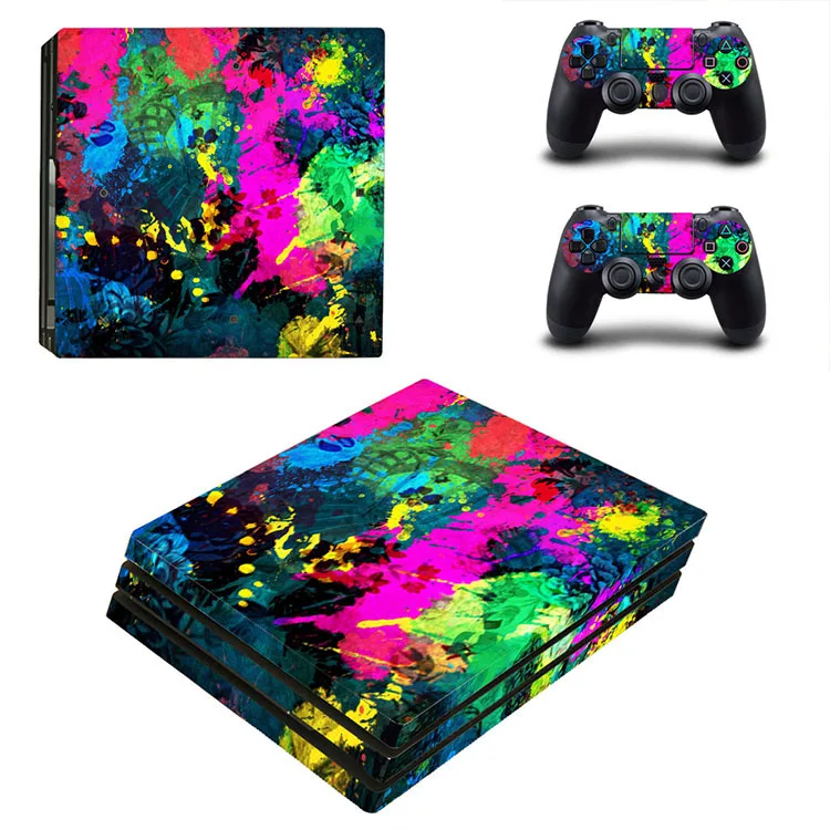 Customized Designs Vinyl Skin Sticker Console Controllers Decal Cover For Sony Playstation 4 PS4 Pro