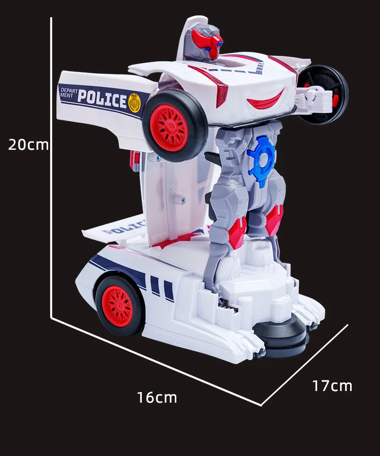 Wholesale Changeable Deformed Police Car  Electric Deformation Music Robot Police Car Toy For Kids