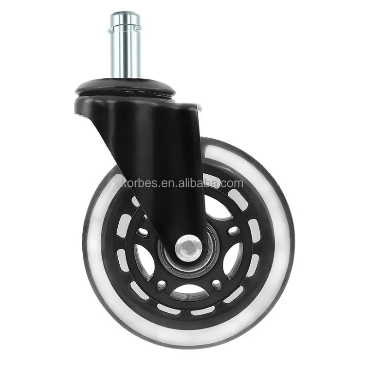 Office chair wheels replacement rubber chair casters for hardwood floors and carpet polyurethane chair casters 3 inch